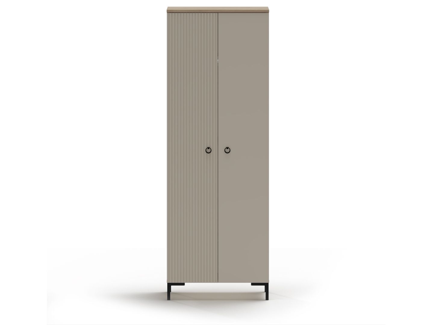 Шкаф DOMENICA Дуб Сильверджек ореховый/Глиняный Cерый SZF2D