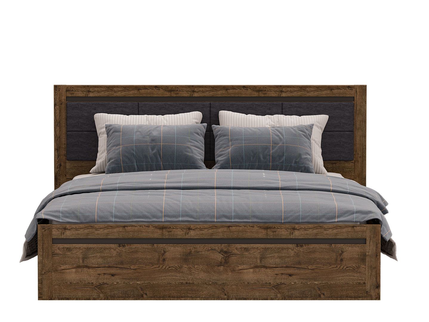 Кровать 160х200 c мягкими элементами, с гибким основанием KADA Дуб April LOZ160х200