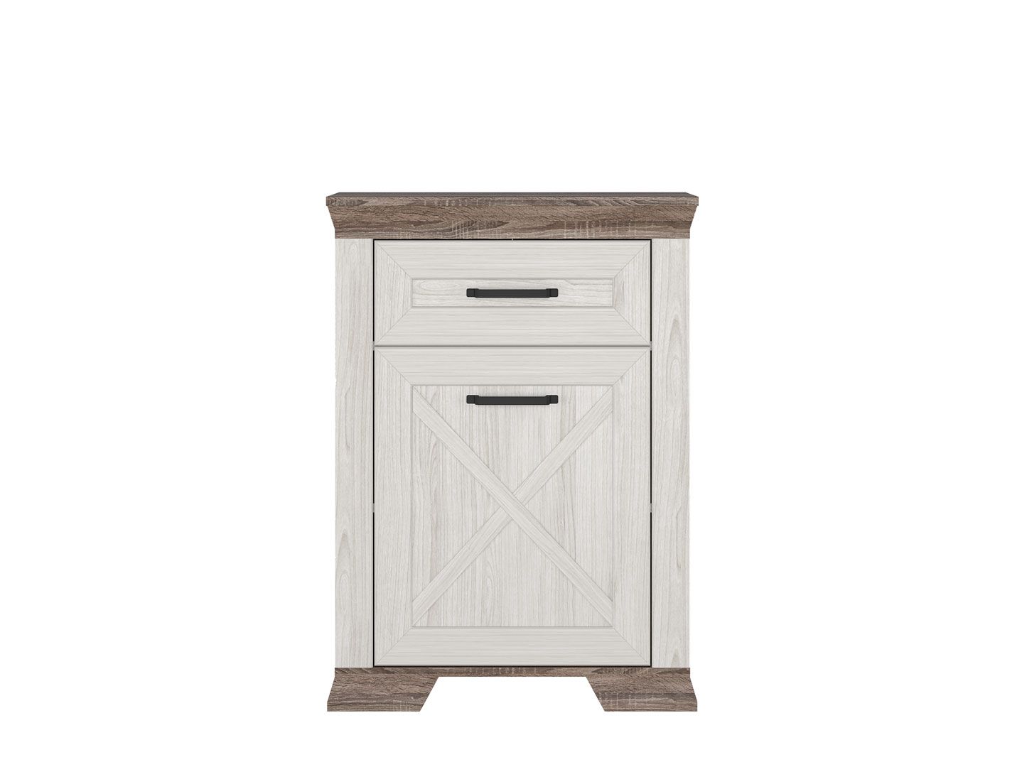 Тумба MARSELLE Ясень снежный / дуб сонома темный KOM1D1S