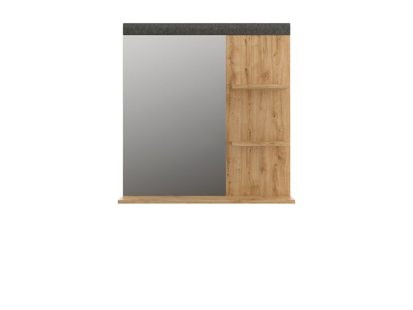 Полка настенная с зеркалом GRACE Дуб наварра/Графит LUS 80