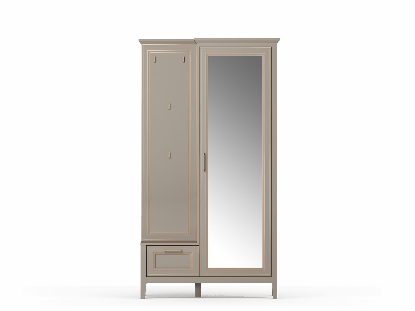 Шкаф с вешалкой CLASSIC Глиняный Cерый PPK1D1K/P