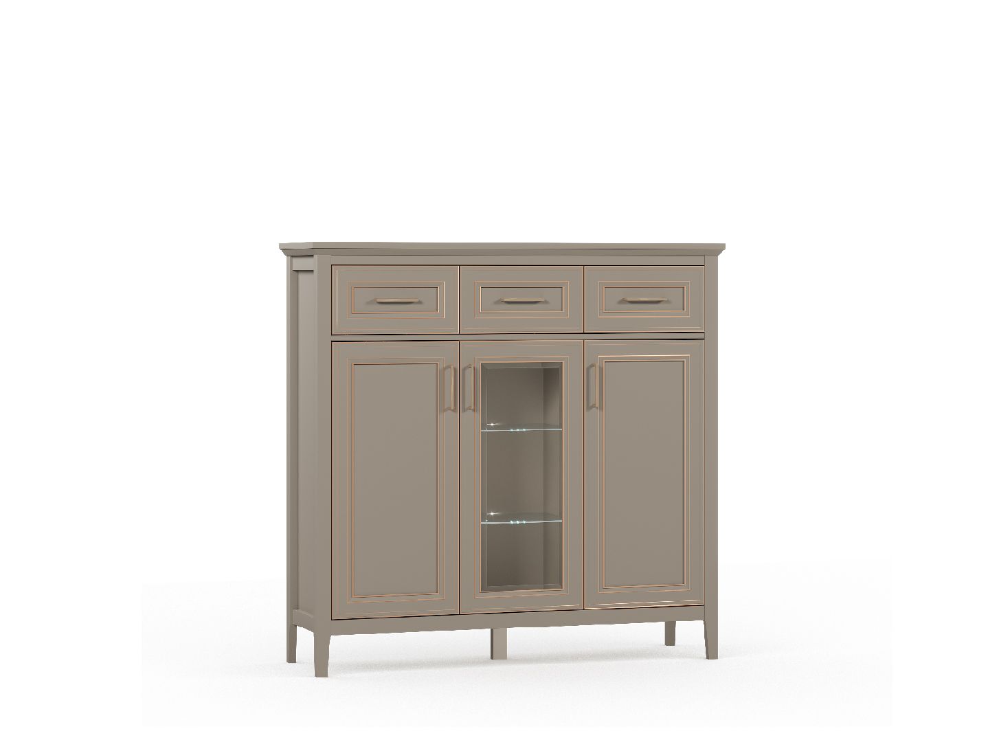 Тумба с подсветкой CLASSIC Глиняный Cерый KOM1W2D3S