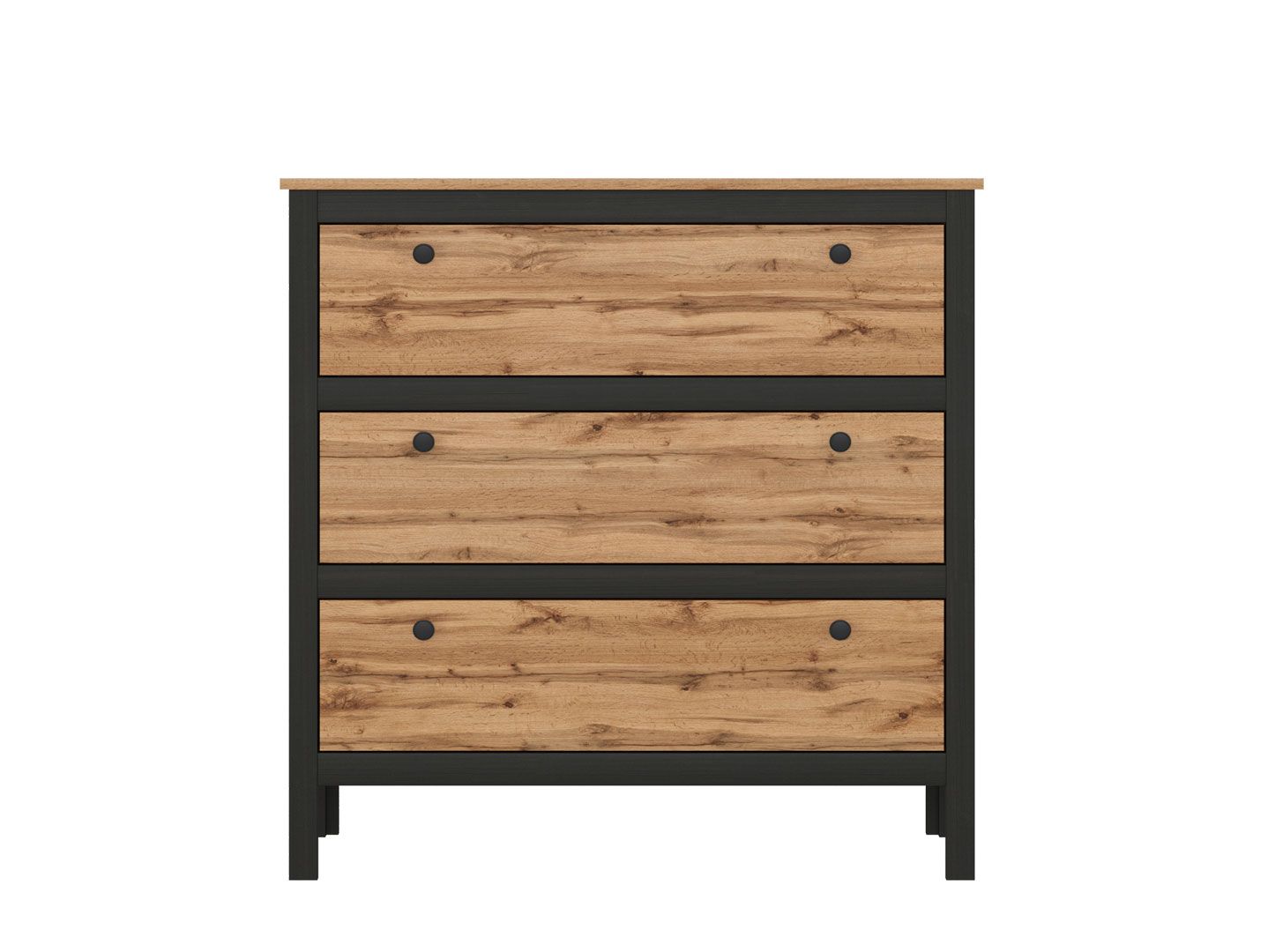 Тумба LOFT Дуб вотан / черный матовый KOM3S/90