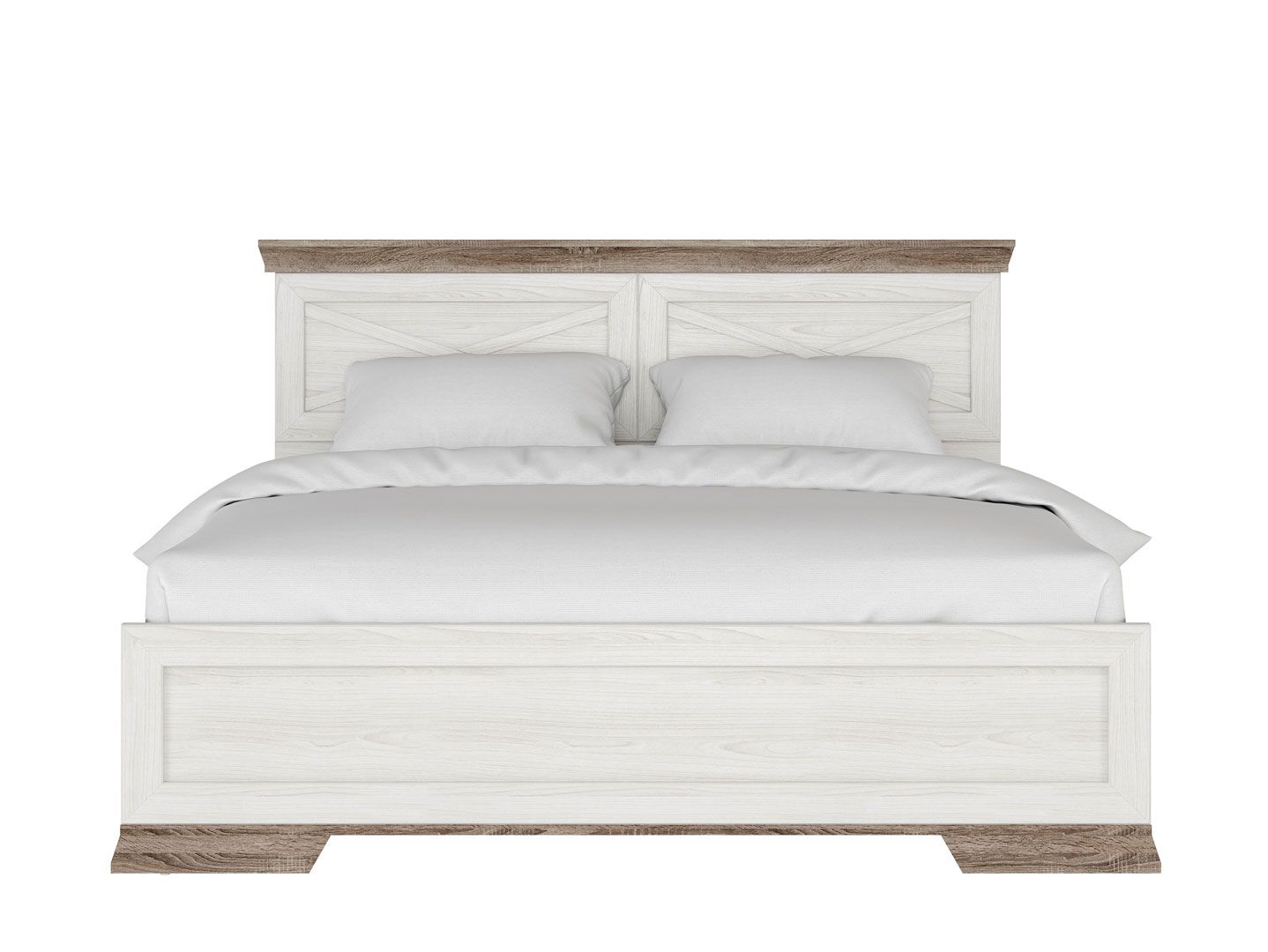 Кровать 160x200 MARSELLE Ясень снежный / дуб сонома темный LOZ160х200