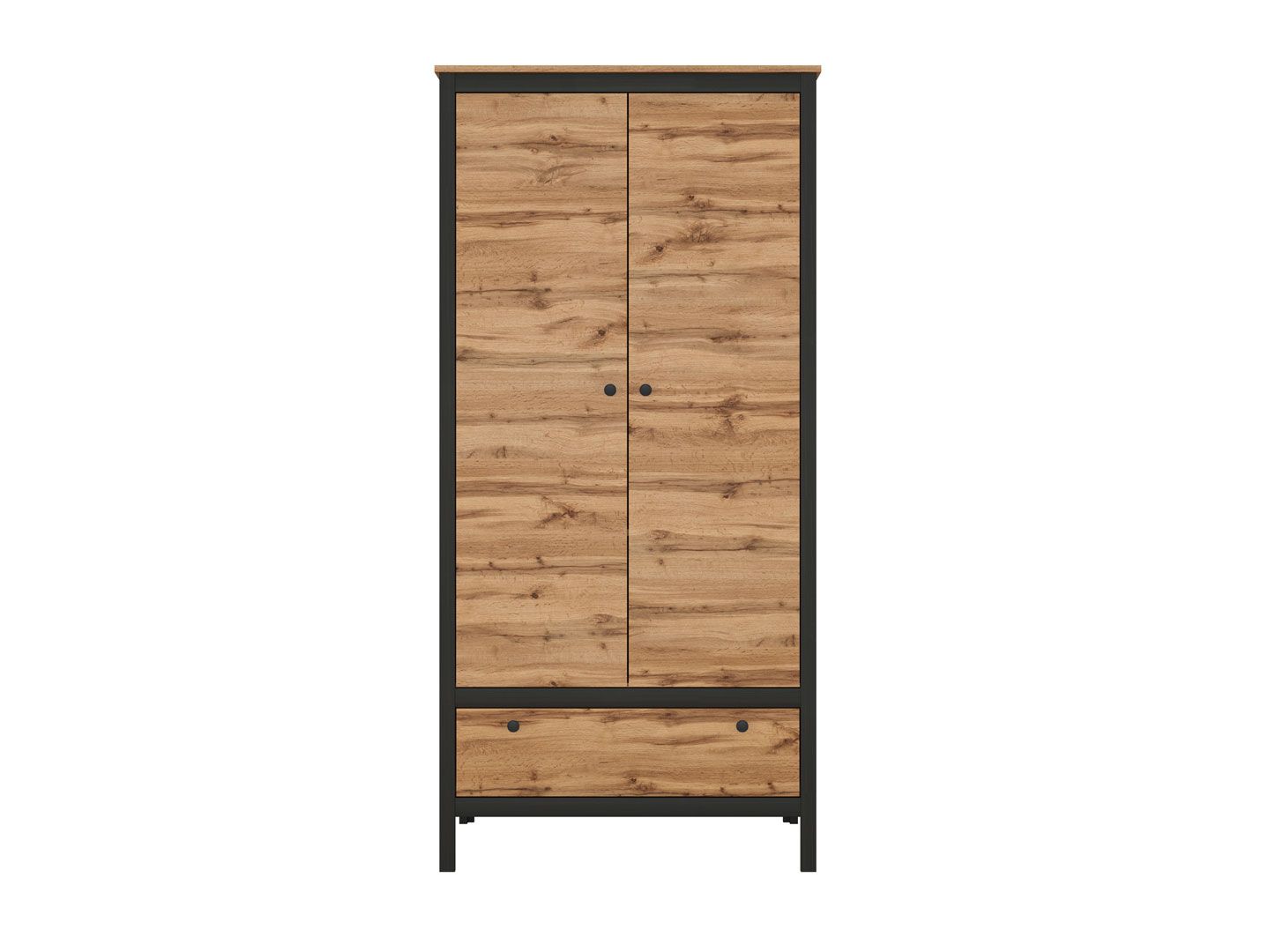 Шкаф LOFT Дуб вотан / черный матовый SZF2D1S