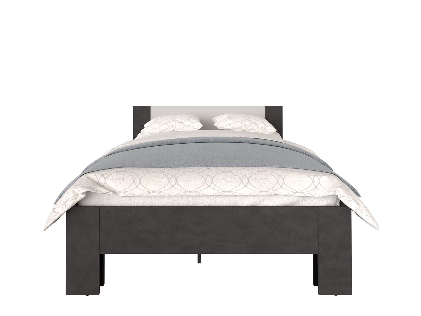 Кровать 120х200  с металлическим основанием KRISTOFF Матера/ Серый  LOZ120х200