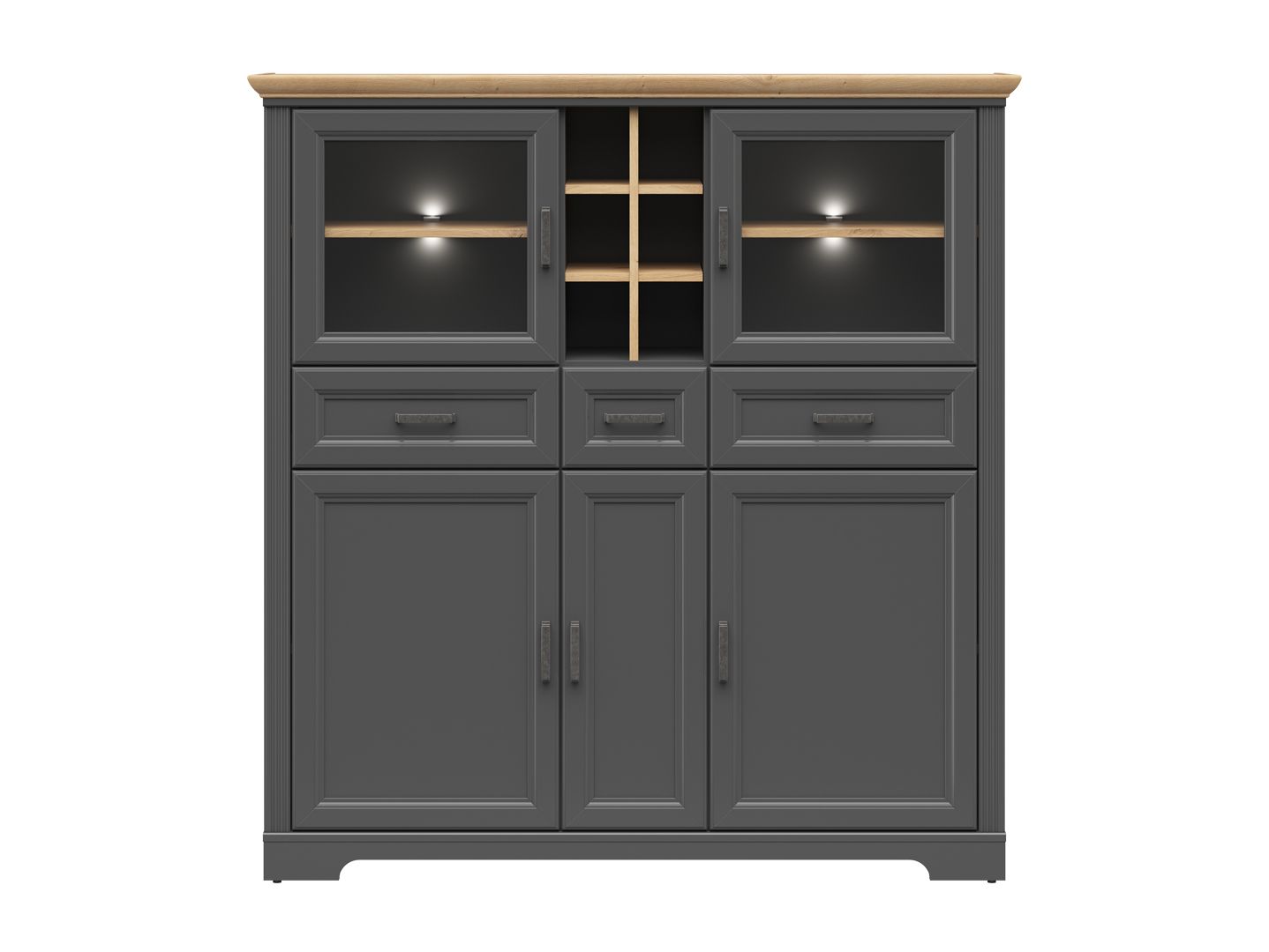 Шкаф с подсветкой JASMIN Дуб артизан/Графит REG2W3D3S