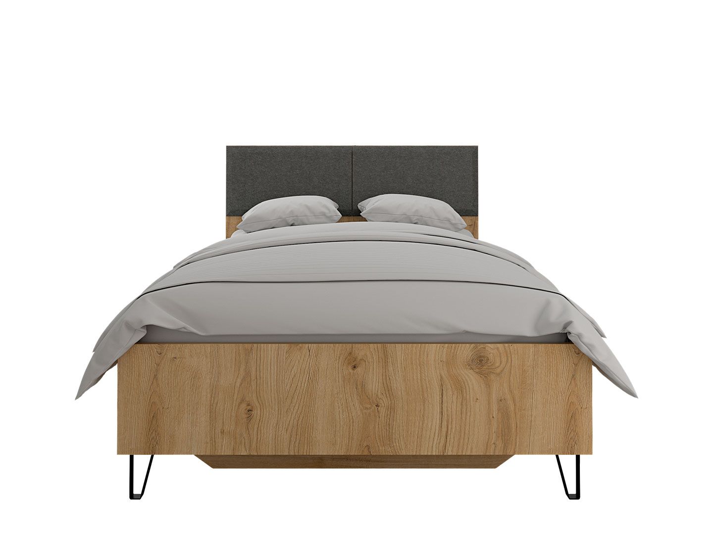 Кровать 120х200 с гибким основанием GRACE Дуб наварра/Графит LOZ120х200