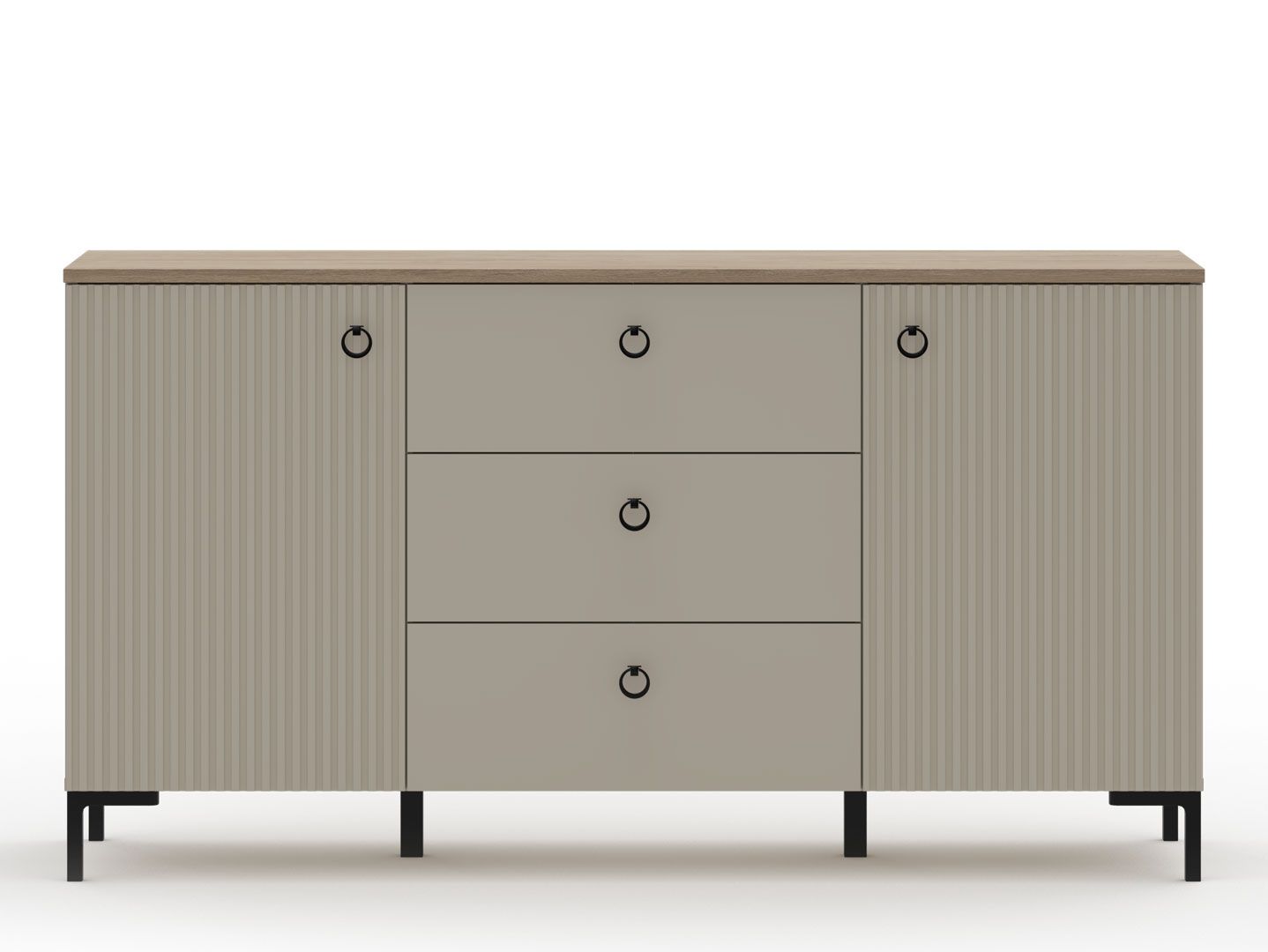 Тумба DOMENICA Дуб Сильверджек ореховый/Глиняный Cерый KOM2D3S