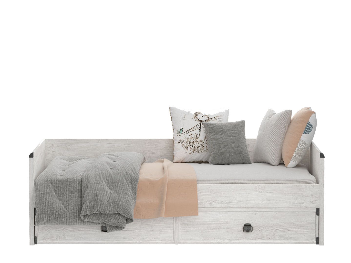 Кровать 90x200 ИНДИАНА Сосна каньйон  JLOZ1S 90