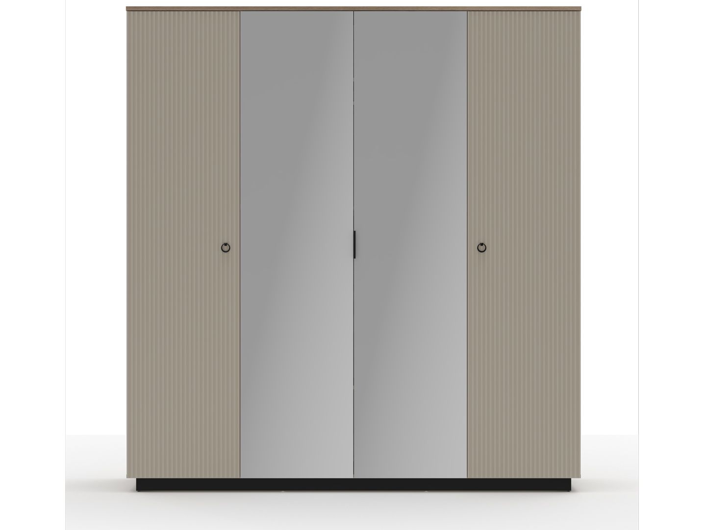 Шкаф DOMENICA Дуб Сильверджек ореховый/Глиняный Cерый SZF4D