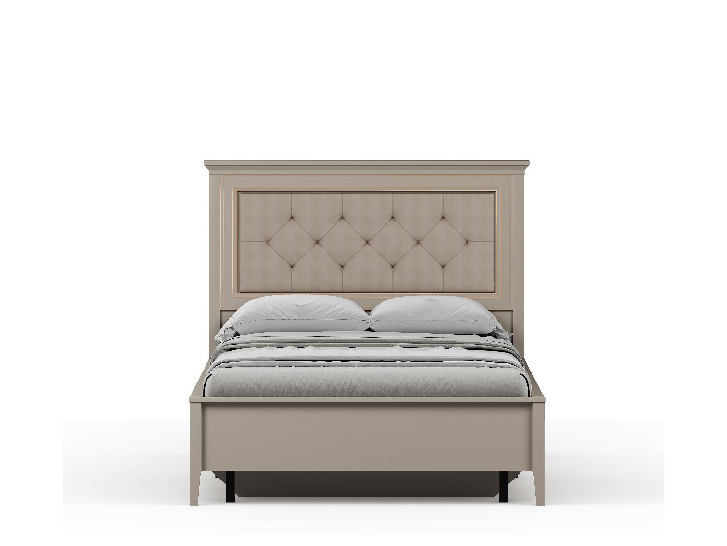 Кровать LOZ120х200 с металлическим основанием, с мягким элементом CLASSIC Глиняный Cерый LOZ120х200
