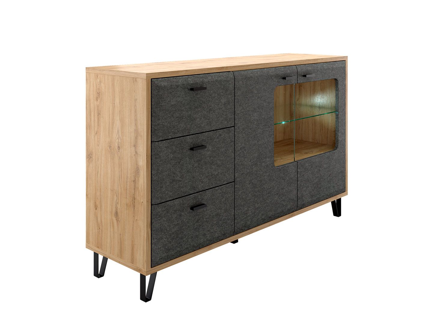 Тумба с подсветкой GRACE Дуб Наварра  KOM2W3S