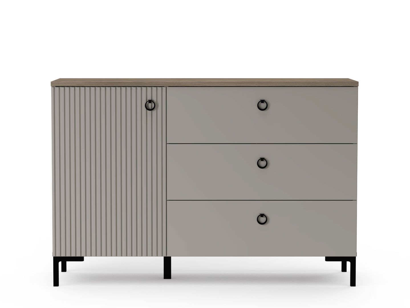 Тумба DOMENICA Дуб Сильверджек ореховый/Глиняный Cерый KOM1D3S