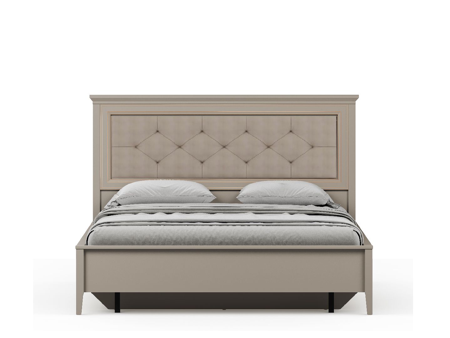 Кровать 160х200 с металлическим основанием, с мягким элементом CLASSIC Глиняный Cерый LOZ160х200